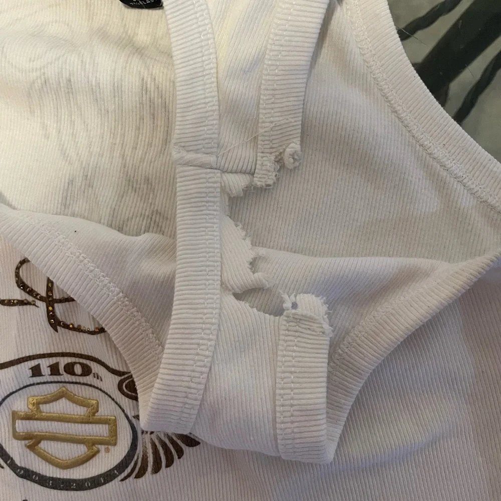 Harley-Davidson Cream Tank Top with Winged Logo - Picture 3 of 5
